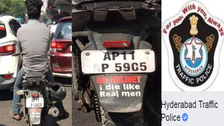 बाइक पर लिखा, ‘असली मर्द हेलमेट नहीं पहनते’, पुलिस ने कहा, ‘हम मरने नहीं देंगे’