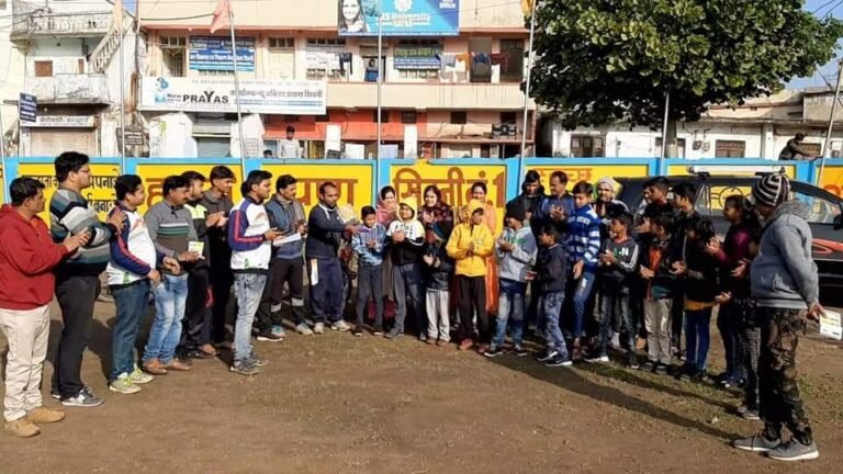 सिवनी सायकल-ऑन रैली के प्रमोशन में शामिल हुये स्कूली विद्यार्थी