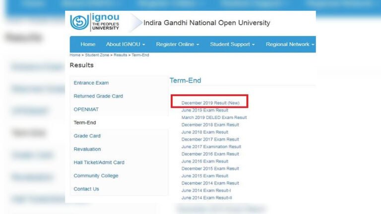 IGNOU Result 2019: UG/PG Term-End exam result declared, ऐसे करें चेक