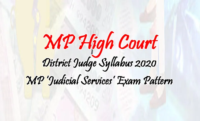 MP High Court District Judge Syllabus 2020