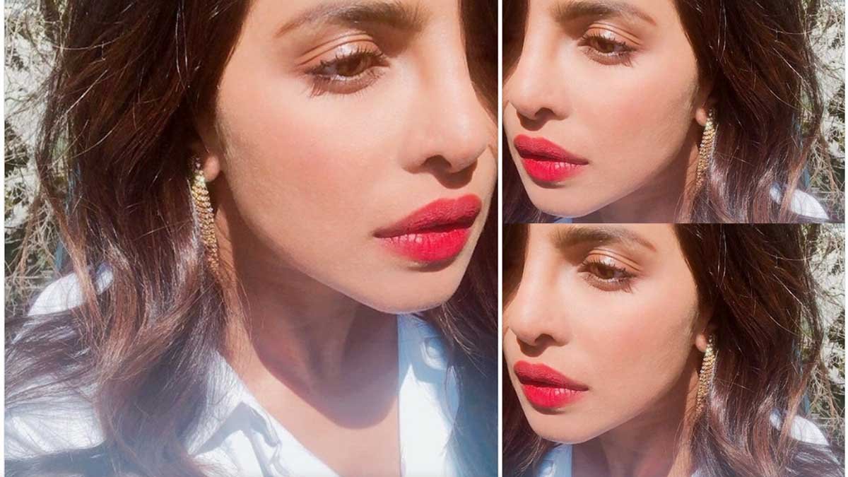 Priyanka Chopra: Sunscreen photo in red lipstick