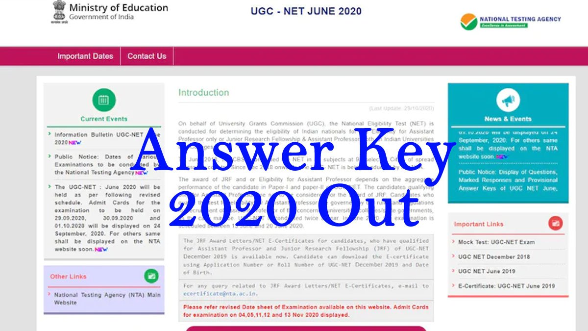 UGC NET 2020 Answer Key