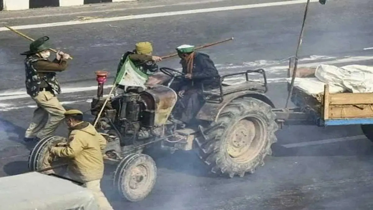 violent tractor parade