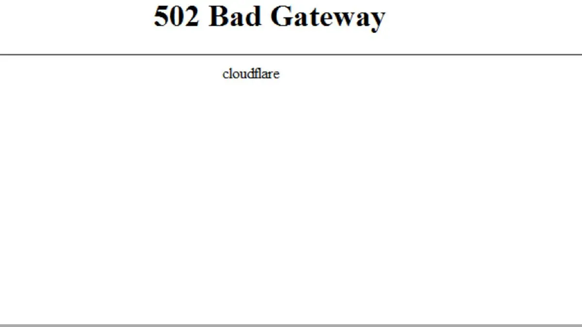 502 Bad Gateway Cloudflare Down