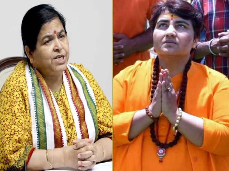 हथियारों में घिरी प्रज्ञा! साध्वी के समर्थन में आई उषा कहा हमारे देवी देवता भी हथियार रखते थे