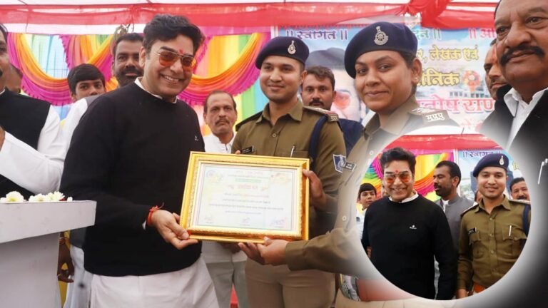 एमपी: सिवनी के एस.आई. निशांत भगत को फिल्म अभिनेता आशुतोष राणा ने किया सम्मानित