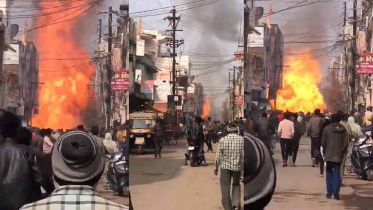 Satna News: चांदनी टॉकीज के पास होटल में LPG Cylinder फटा, तेज धमाके के साथ उठी आग का लपटें
