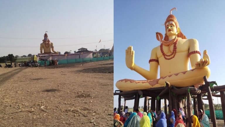 सिवनी: महाशिवरात्रि से पूर्व हुई 51 फीट ऊंची शिव प्रतिमा स्थापित, उमड़ा जनसैलाब