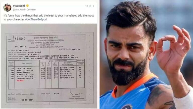 Virat Kohli Marksheet: विराट कोहली की मार्कशीट बनी चर्चा का विषय, आईपीएल से पहले विराट कोहली ने शेयर की 10th की Marksheet