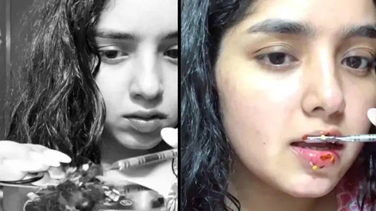 Janhvi Singh Viral Chilli Lip Gloss Video