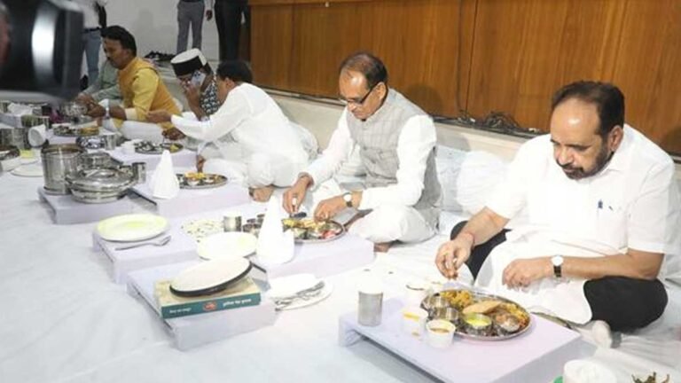 MP NEWS: CM शिवराज सिंह चौहान की मंत्रियों के साथ की टिफिन बैठक, तस्वीरें वायरल