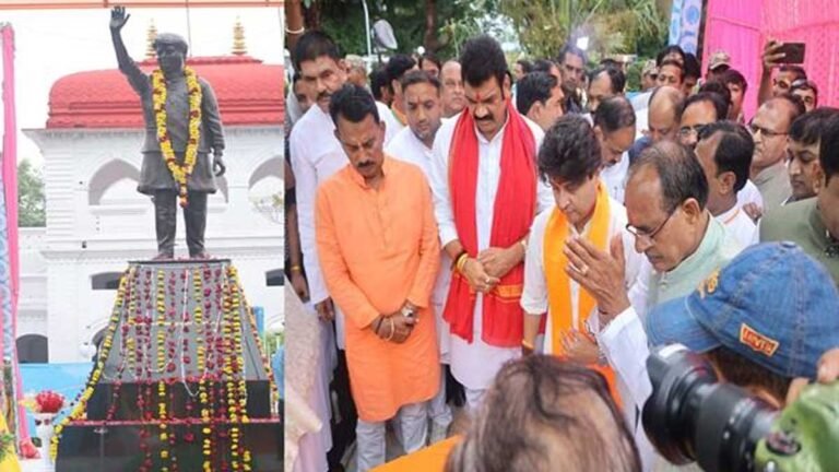 टीकमगढ़ सर्किट हाऊस में सीएम शिवराज ने पूर्व केन्द्रीय मंत्री श्रीमंत माधवराव सिंधिया जी की प्रतिमा का किया अनावरण