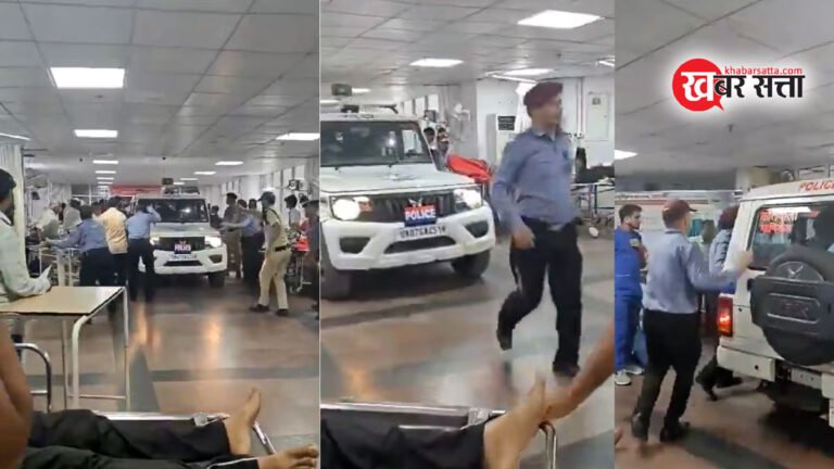 AIIMS की चौथी मंजिल पर पुलिस ने चढ़ा दी गाडी: यौन उत्पीड़न करने वाले डॉक्टर को पकड़ने पहुंची ऋषिकेश पुलिस – VIDEO VIRAL