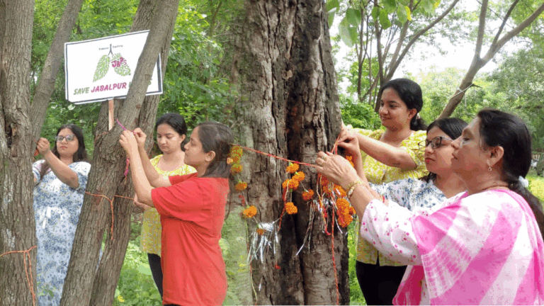 Raksha Bandhan Special: जबलपुर में बहनों ने पेड़ों को बांधी राखी; साथ ही पेड़ों को रक्षा का लिया संकल्प