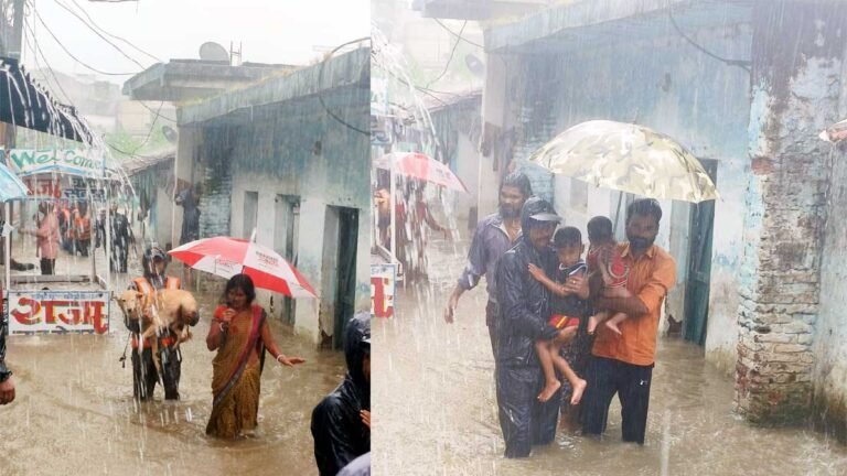 सिवनी में लगातार हो रही बारिश से जनजीवन अस्तव्यस्त, जलभराव क्षेत्र में क्विक रिपॉन्स टीम ने की मदद
