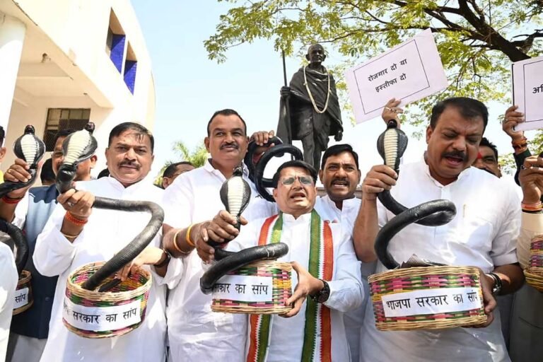 एमपी बजट सत्र: केवलारी विधायक रजनीश सिंह प्लास्टिक के सांप लेकर पहुंचे विधानसभा, संजय सरोवर में पर्याप्त पानी, फिर भी किसान परेशान