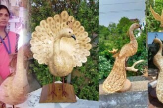 बांस से सुंदर कलाकृतियाँ बनाकर सशक्त बनीं निशा ठाकुर एवं समूह की अन्य महिलाएँ