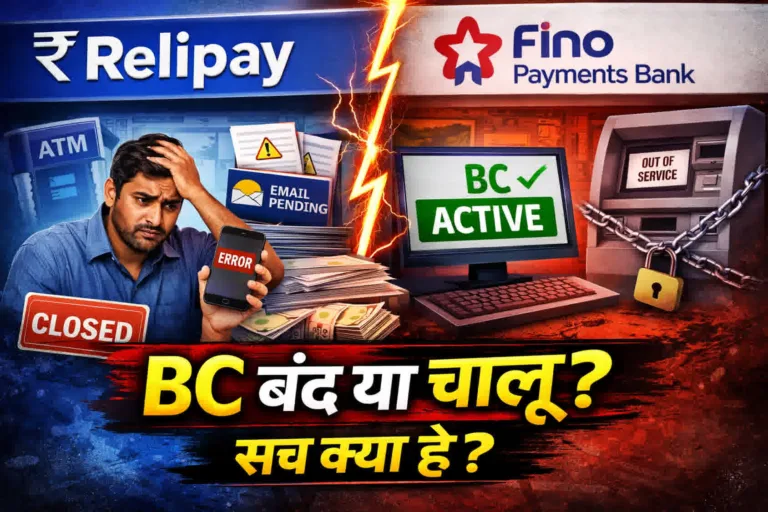RELIPAY और FINO BANK की ID बिल्कुल भी ना लें ! BC पॉइंट बंद कराने को एजेंट दर-दर भटकने पर मजबूर, सिस्टम में दिख रही दोहरी सच्चाई