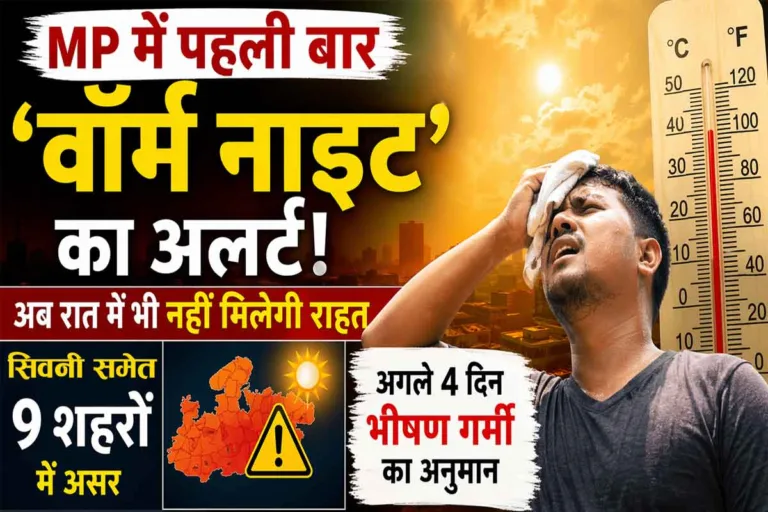 सिवनी, मंडला, बालाघाट, छिंदवाड़ा, पांढुर्णा, भोपाल, सीहोर, रायसेन और नर्मदापुरम में पहली बार ‘वॉर्म नाइट’ का खतरा! अगले 4 दिन बेहद भारी