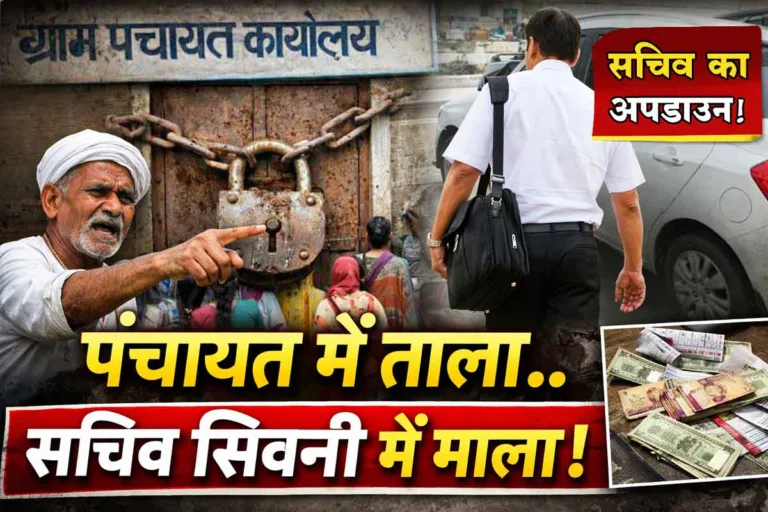 पंचायत में ताला, सचिव शहर में! सिवनी से अपडाउन कर रहे अधिकारी, ग्रामीण परेशान — खुला लापरवाही का खेल